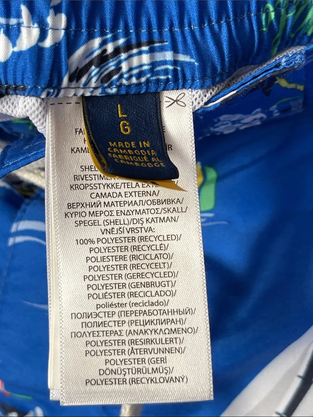 Polo by Ralph Lauren Blue Nautical Sailboat Swim Trunk Shorts in Blue Size L
